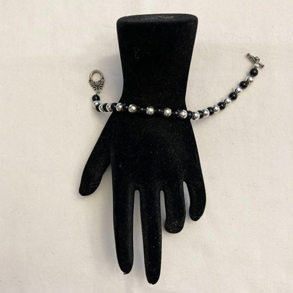 Silpada Rare Onyx and Sterling bracelet